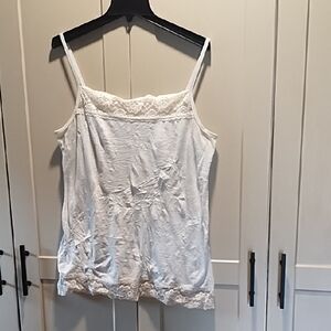 MauricesOff White  Crinkle Lace-Trim Cami Top